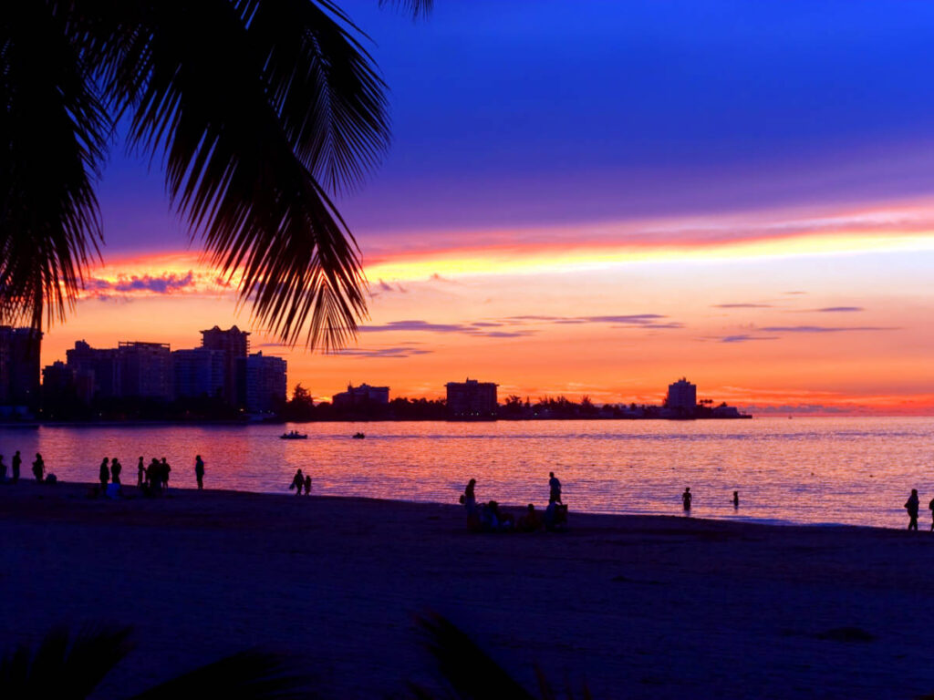 Colorful sky during sunset in Isla Verde