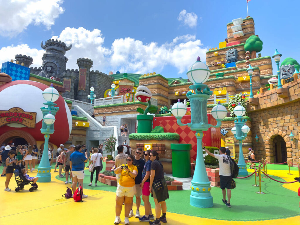 People enjoying their day at the Super Nintendo World