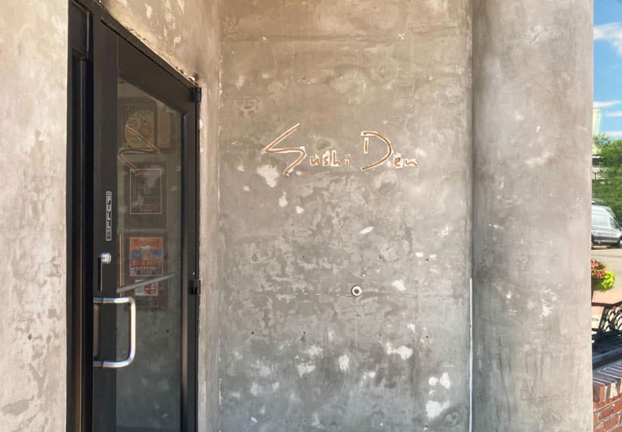 View of the entrance to Sushi Den