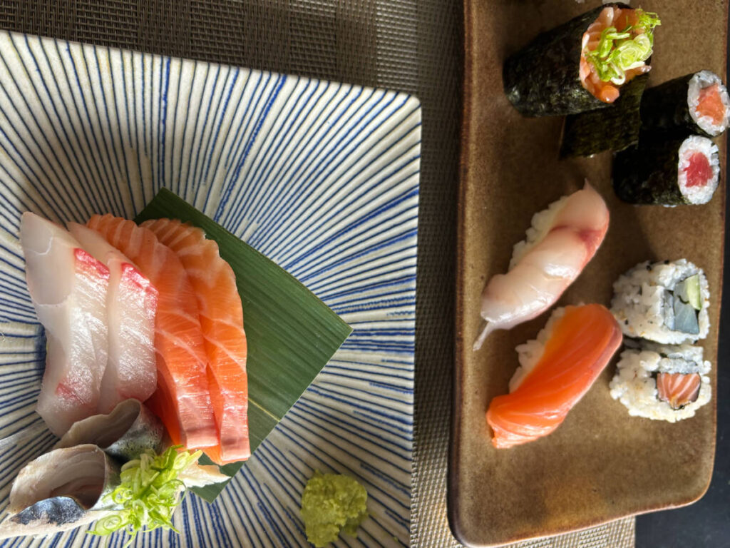 Different kinds of sushi served at Ichiban