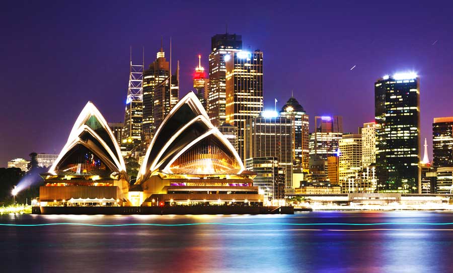 The Sydney Opera House at night
