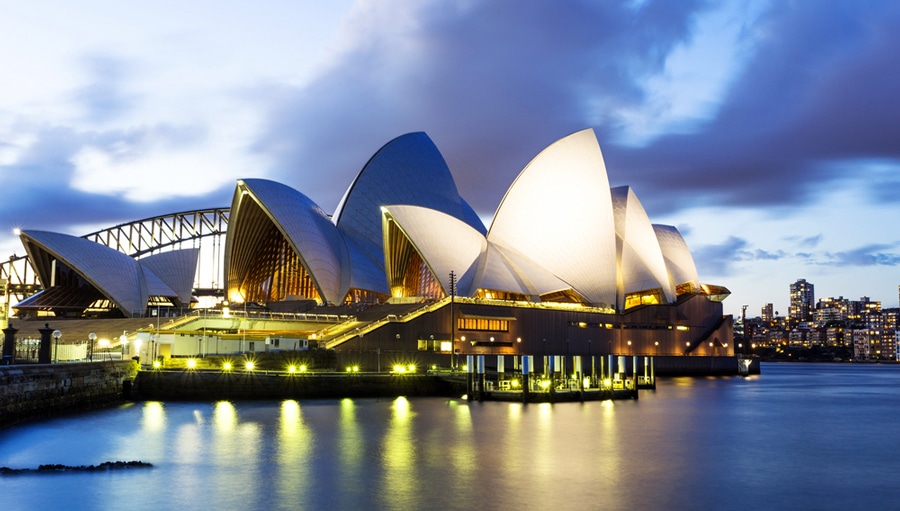 View of the famous Sydney Opera House