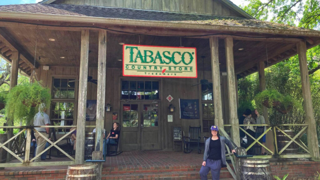 The author outside the Tabasco Country Store on Avery Island