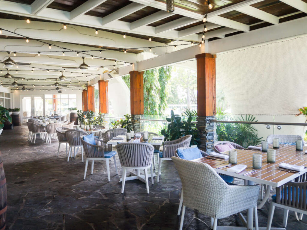 View of chairs and tables on a restaurant in Fairmont El San Juan Hotel