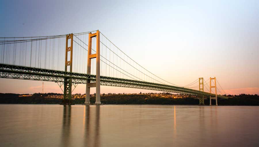 The Tacoma Narrows Bridge in Washington