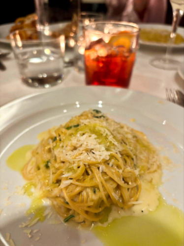 A plate of Tagliatelle al Limone at the The River Cafe