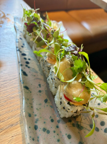 View of a food served in Taka Marylebone