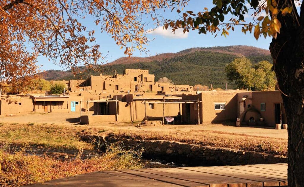 Ancient architecture found at the town of Taos Pueblo