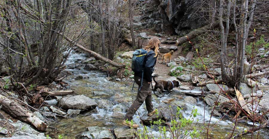 A man hiking at the Taos Valley