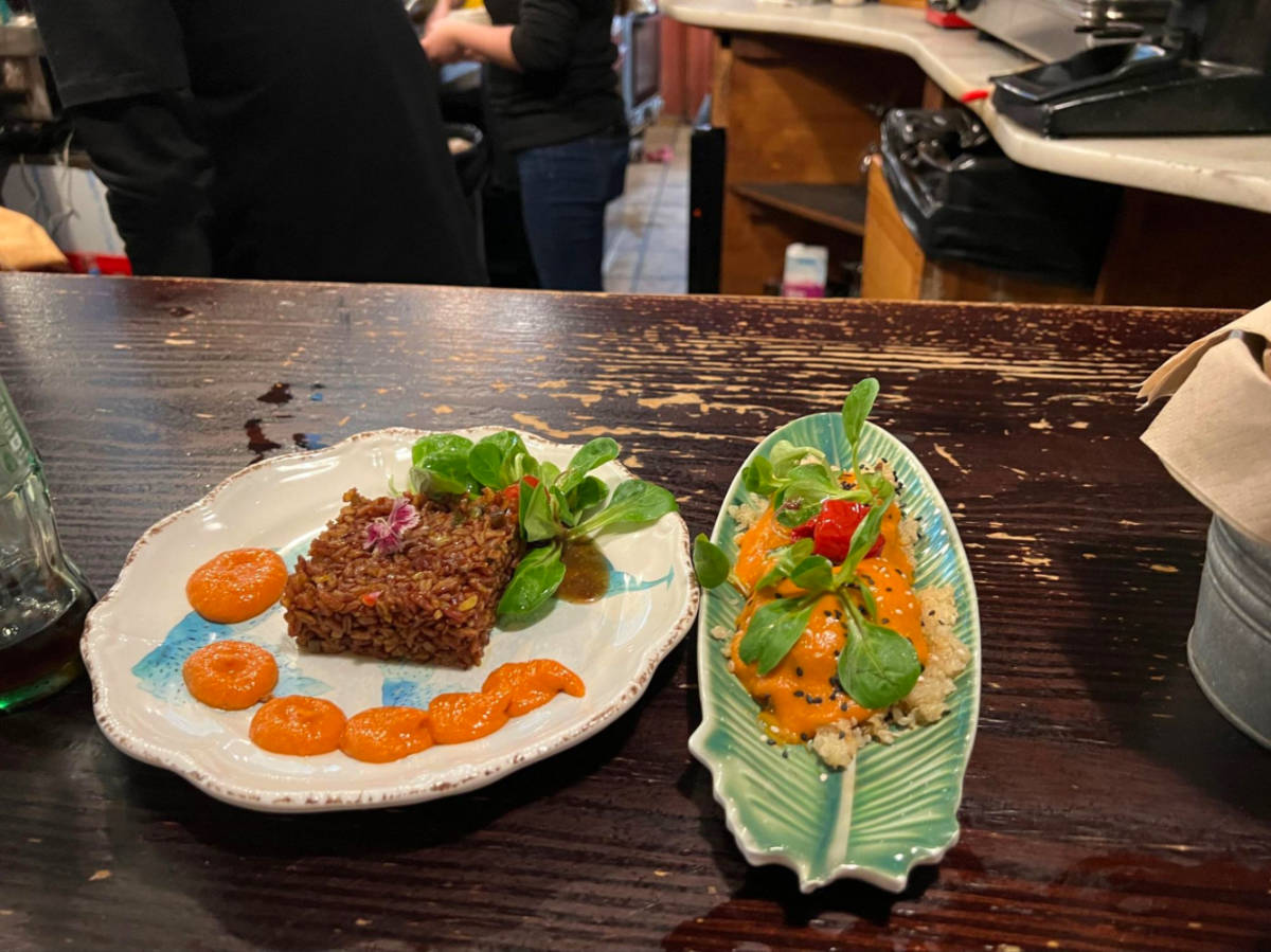 Two plates of delicious tapas at La Bartola