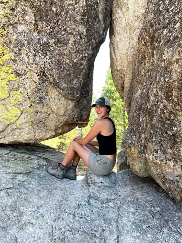 Taylor Ramsey taking a break during a hike in Boise