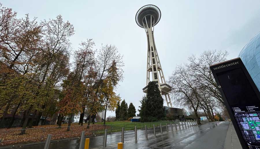 View of the Space Needle from Seattle Center