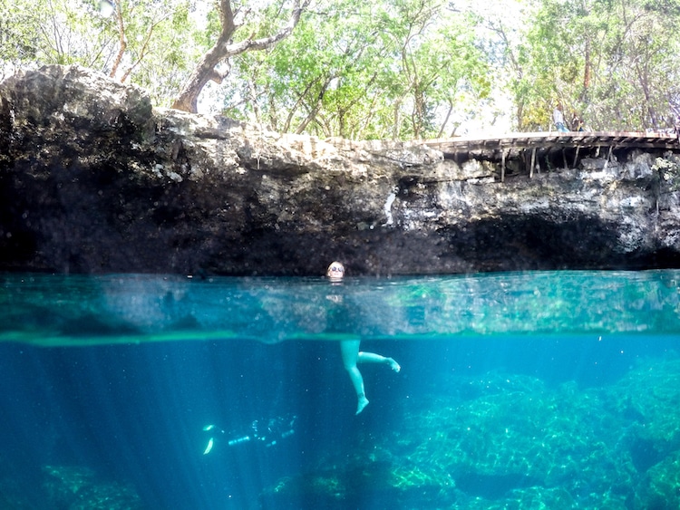 The author, Taylor Herperger enjoying the clear blue water