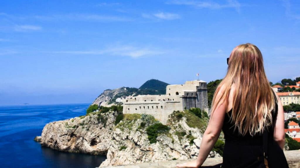 The author Taylor Herperger, overlooking the scenic view of Dubrovnik & Lokrum Island