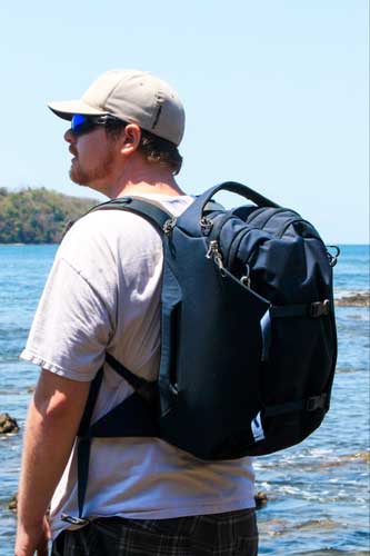 The author's brother with the Osprey Porter 30