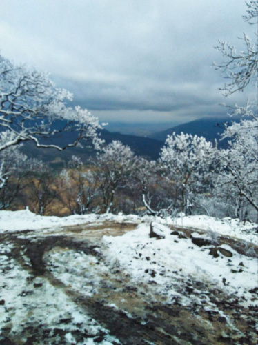 View of the cliff from the mountain road in Tbilisi