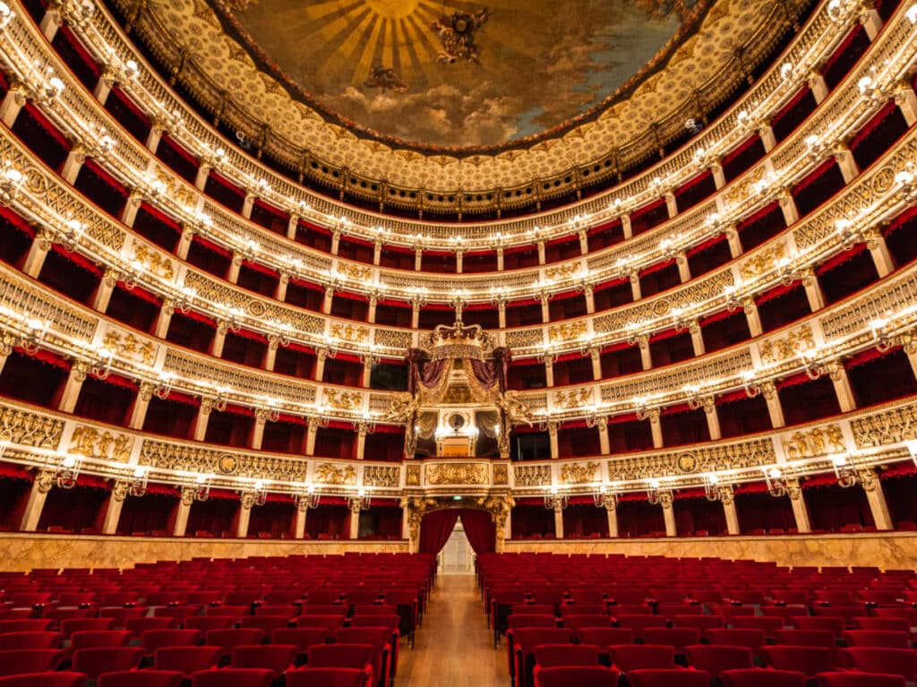 View of the great interior of Teatro Di San Carlo