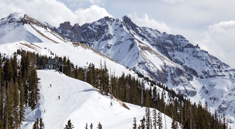 The Alpine skiing in Telluride, Colorado
