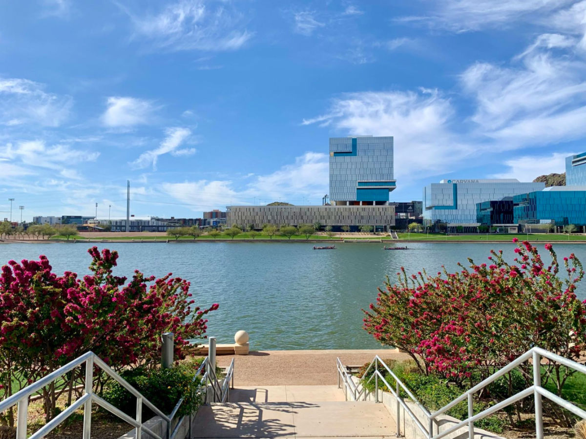 Vibrant view of Tempe Town Lake on a sunny afternoon