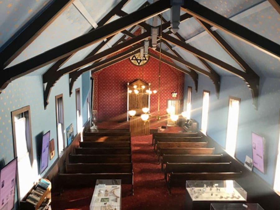View of the interior of the Temple Israel in Leadville