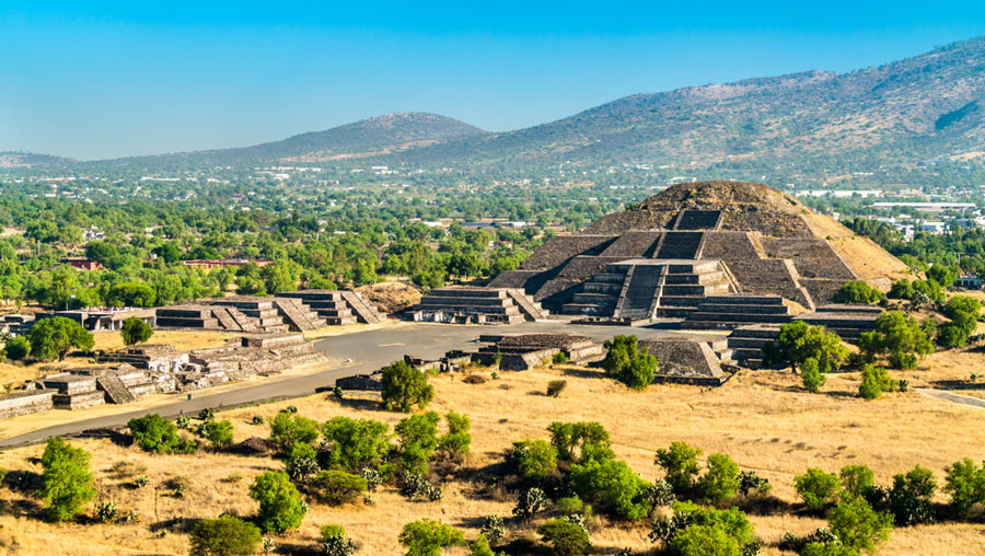 View of the Teotihuacan in Mexico