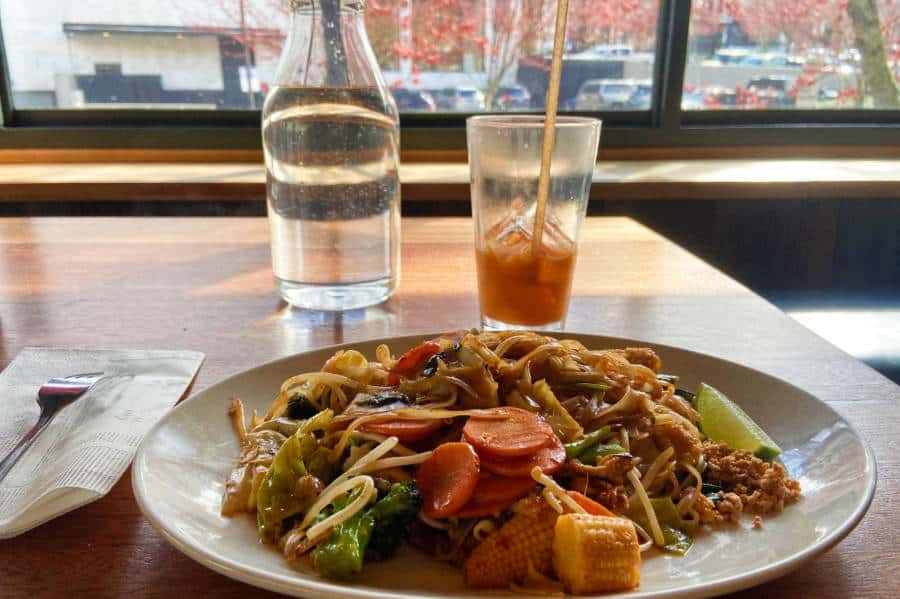 Thai dishes served in Thai Peacock restaurant