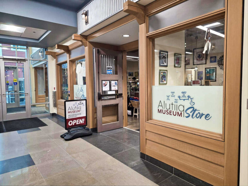 Storefront view of the The Alutiiq Museum Store
