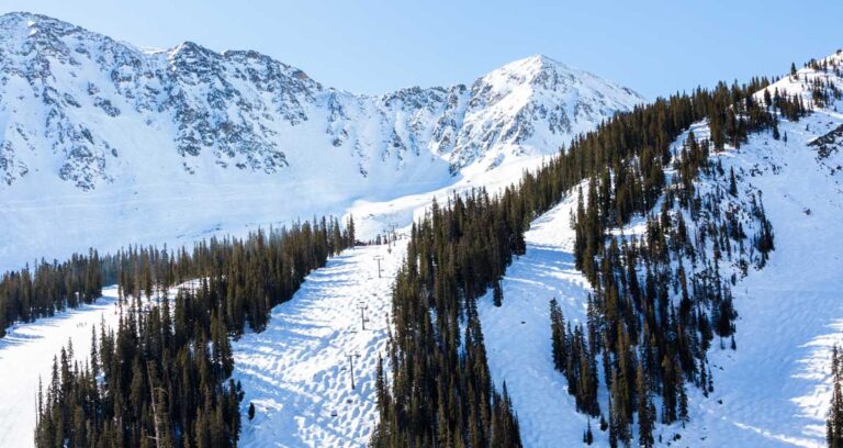 Overlooking view of the Arapahoe Basin Ski Area in Colorado