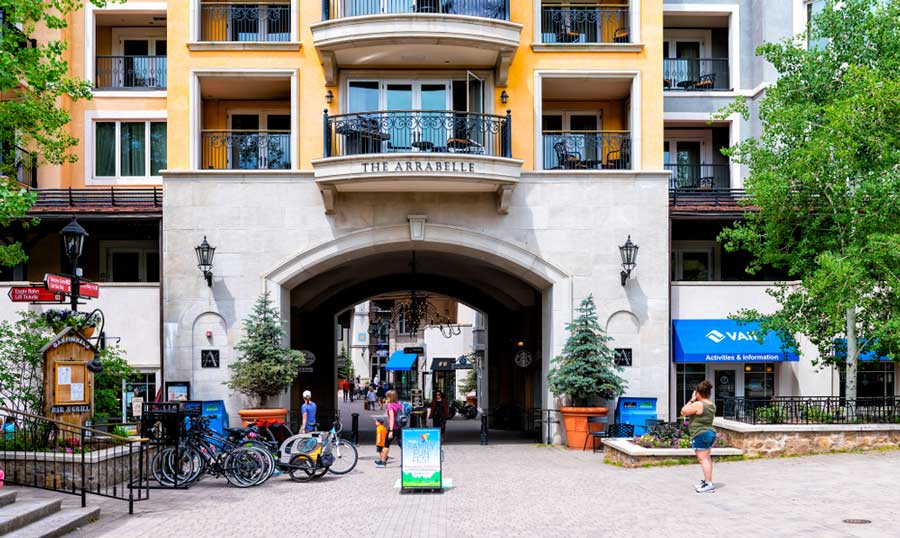 View of pathway to The Arrabelle at Vail Square