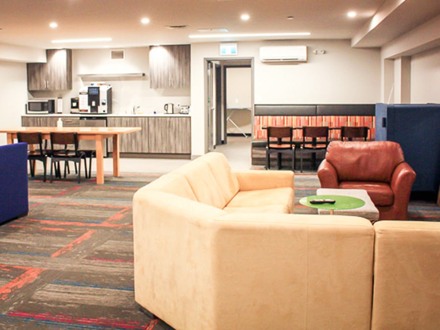 View inside the Arts Hotel lounge area