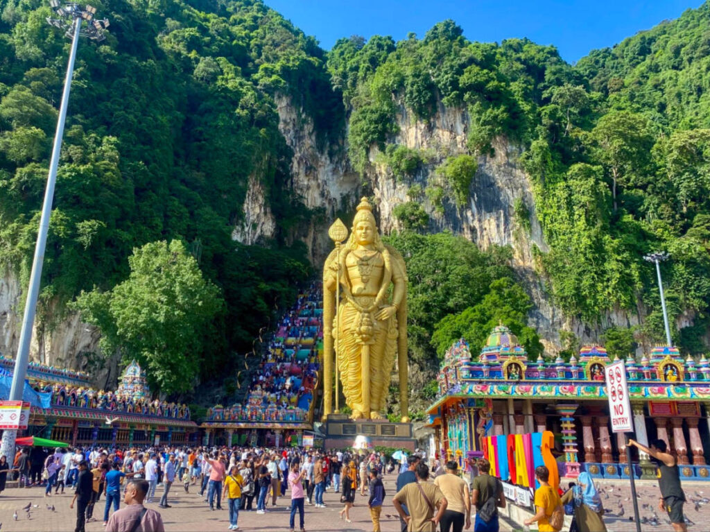 Crowd of tourists at The Batu Caves