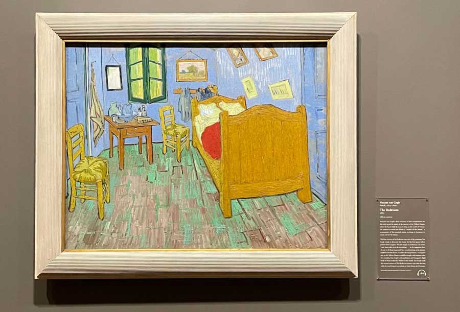 The Bedroom painting by Vincent van Gogh displayed