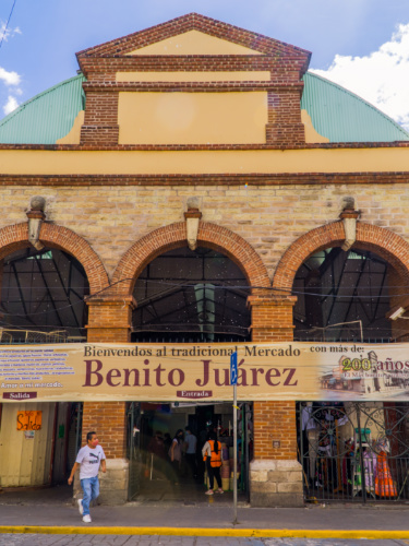 The entrance to the famous Benito Juarez market
