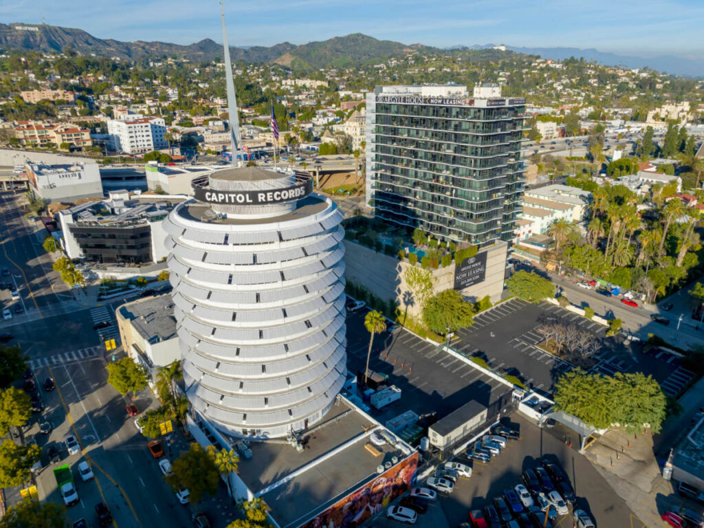 Skyline view of the The Capitol Records Building