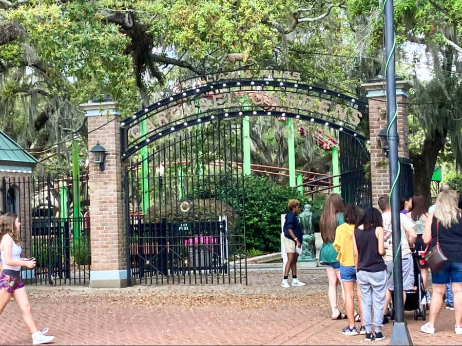 View of the crowd at the entrance of The Carousel Gardens Amusement Park