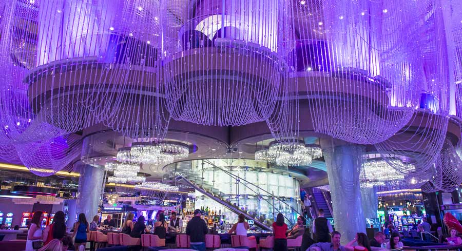 View on the ceiling of The Chandelier Bar