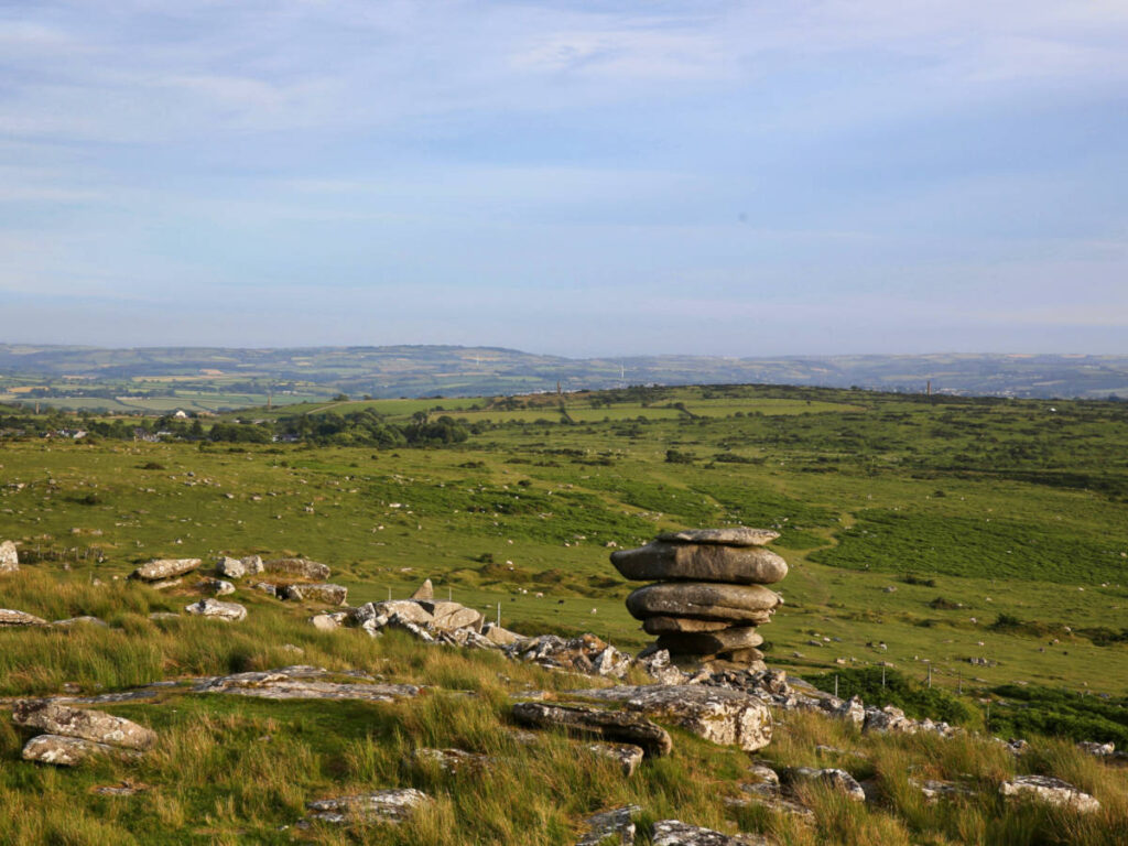 A rock balancing at the field of The Cheese Wring