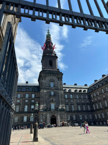 View of the Christiansborg Palace Tower from the gate