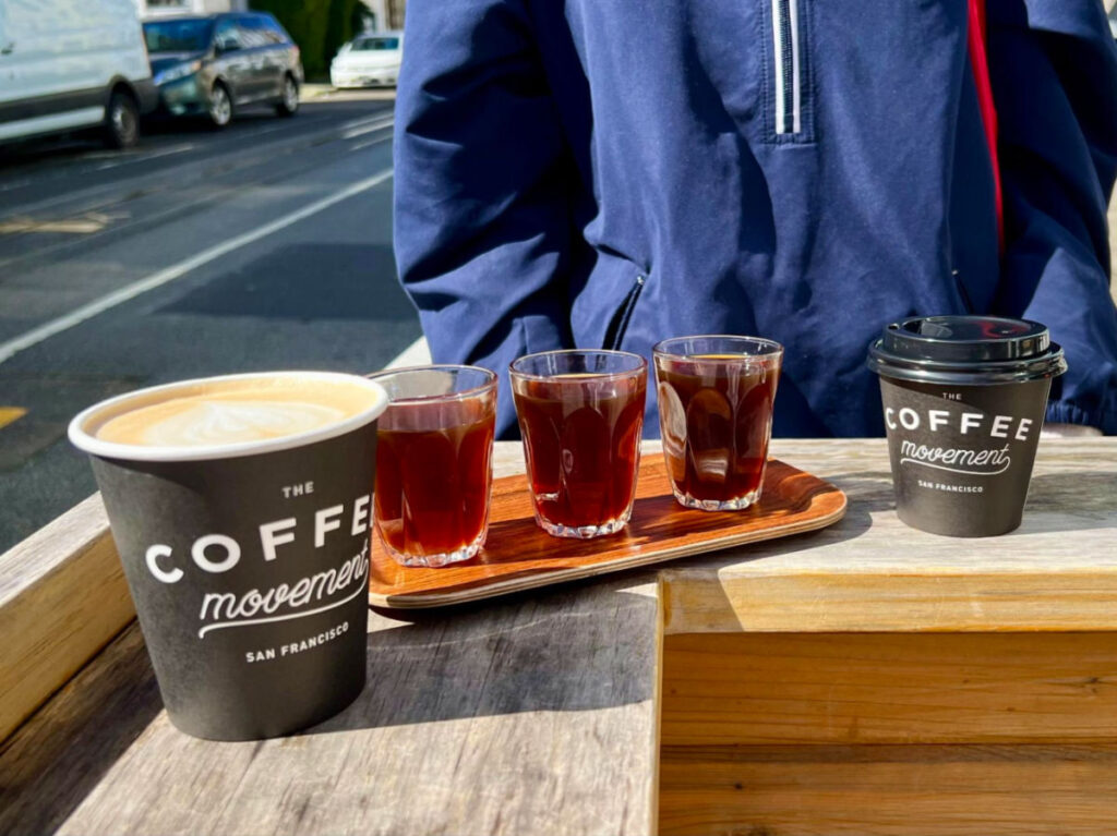 Cups of coffee at The Coffee Movement