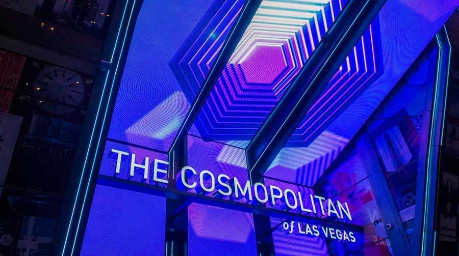 The Cosmopolitan of Las Vegas signage with neon lights