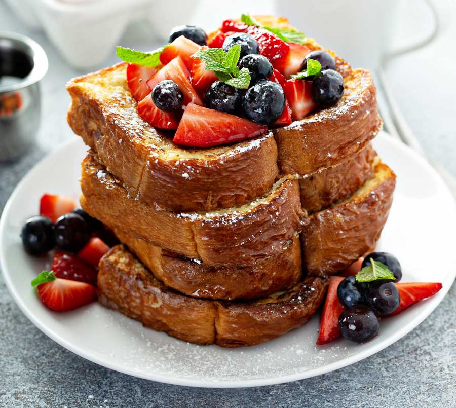 French toasts top with berries in The Cottage