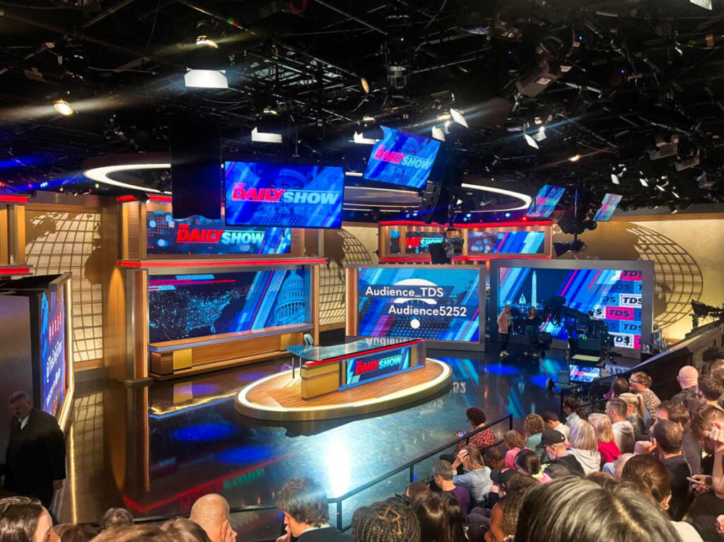 View of the stage of The Daily Show from the audience 