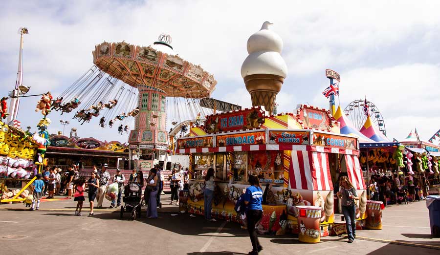 View of rides from the The Del Mar Fair