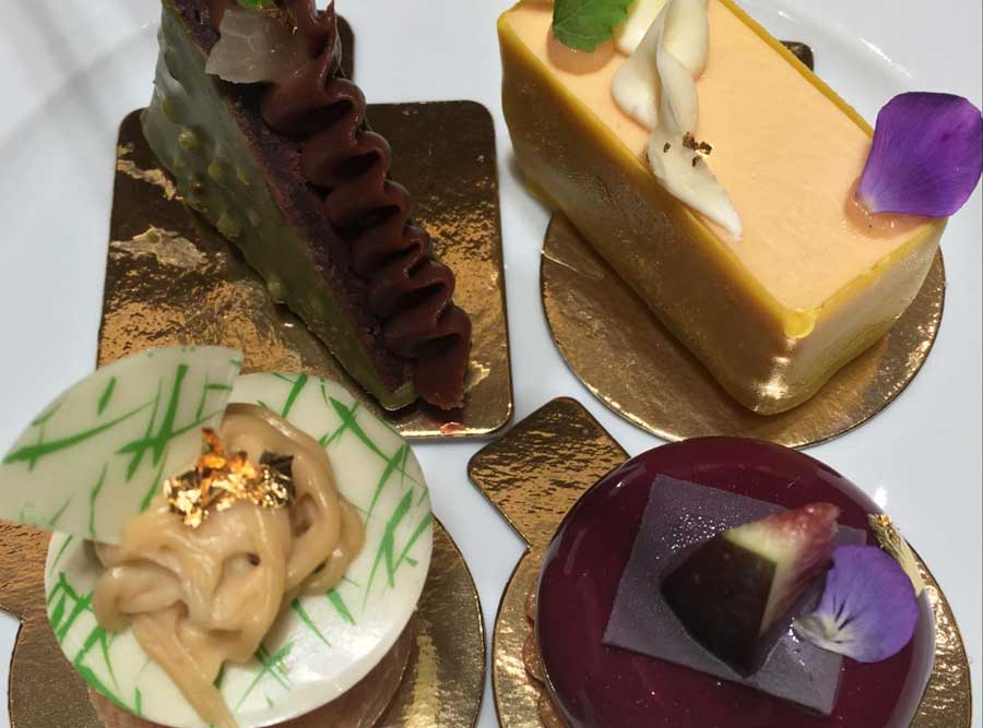 Different kinds of desserts from The Dorchester
