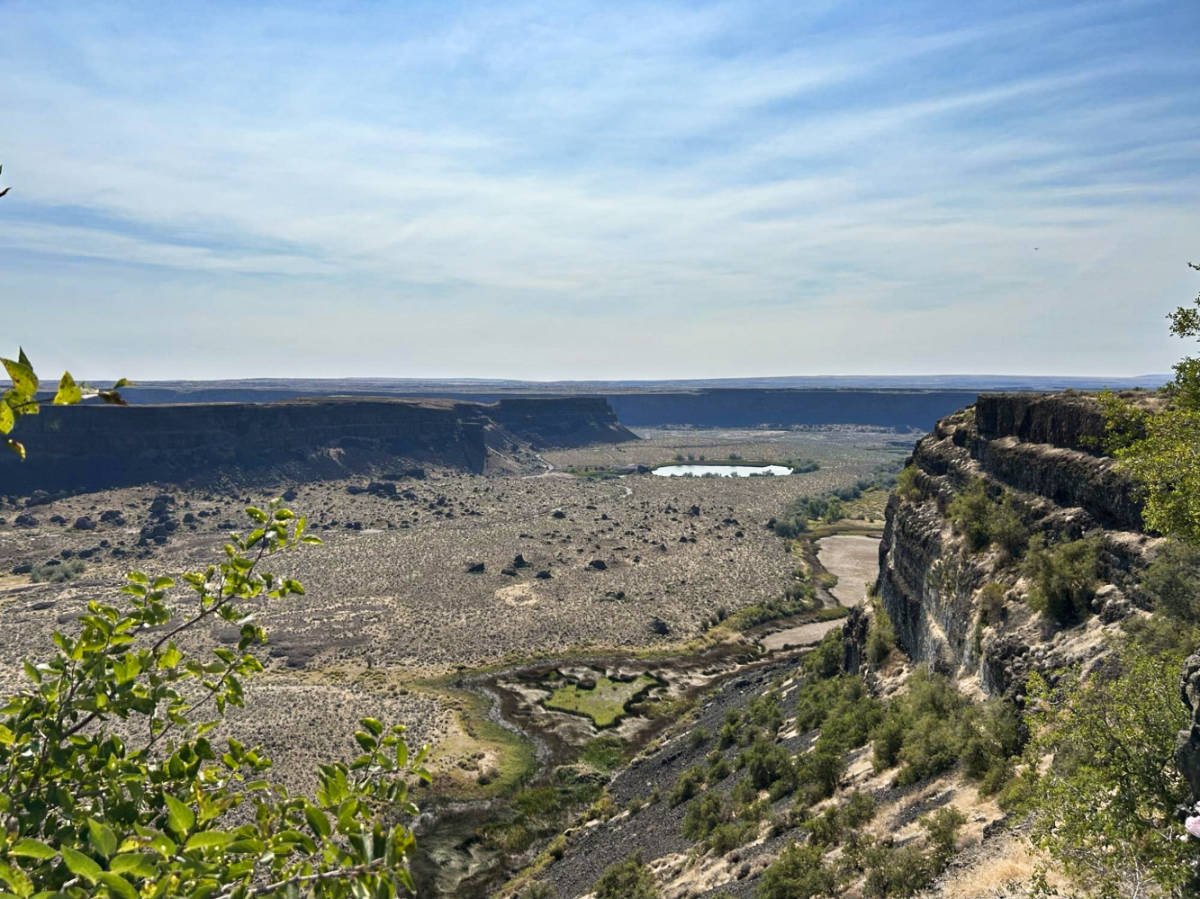 Overlooking view of the landscape of Dry Falls