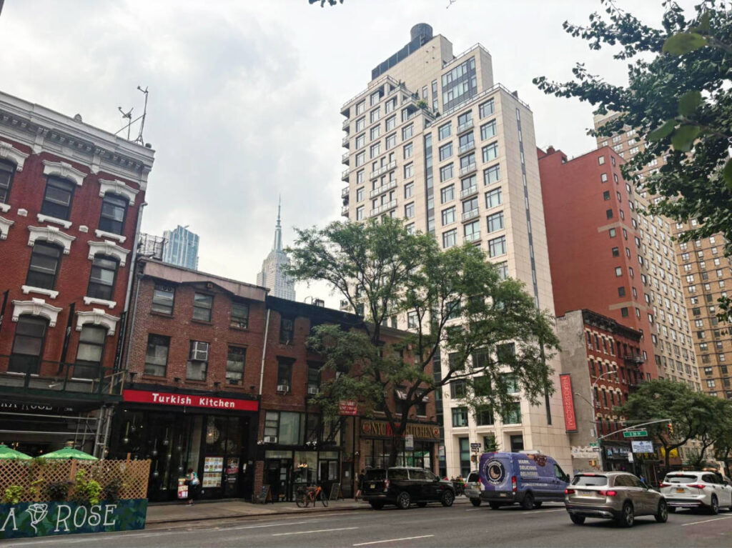 View of The Empire State Building from a street
