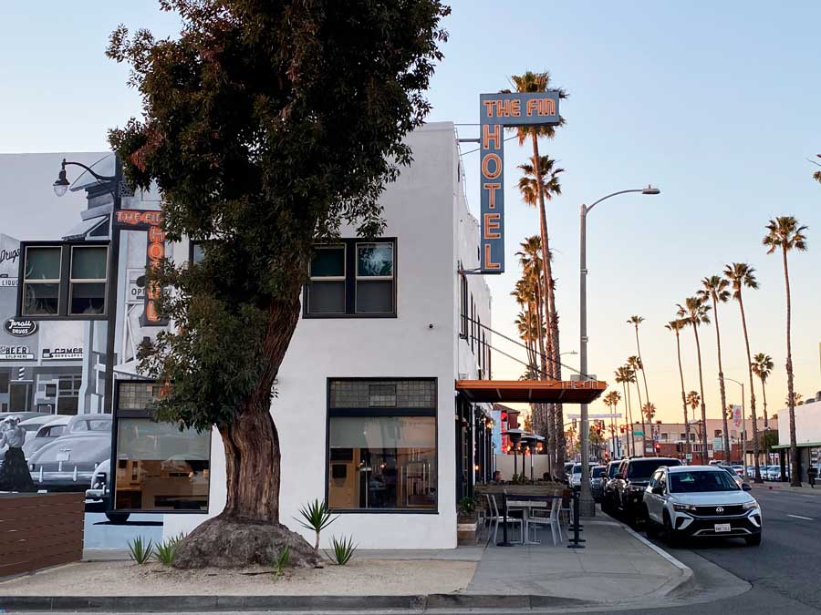 View of The Fin Hotel and the street along it