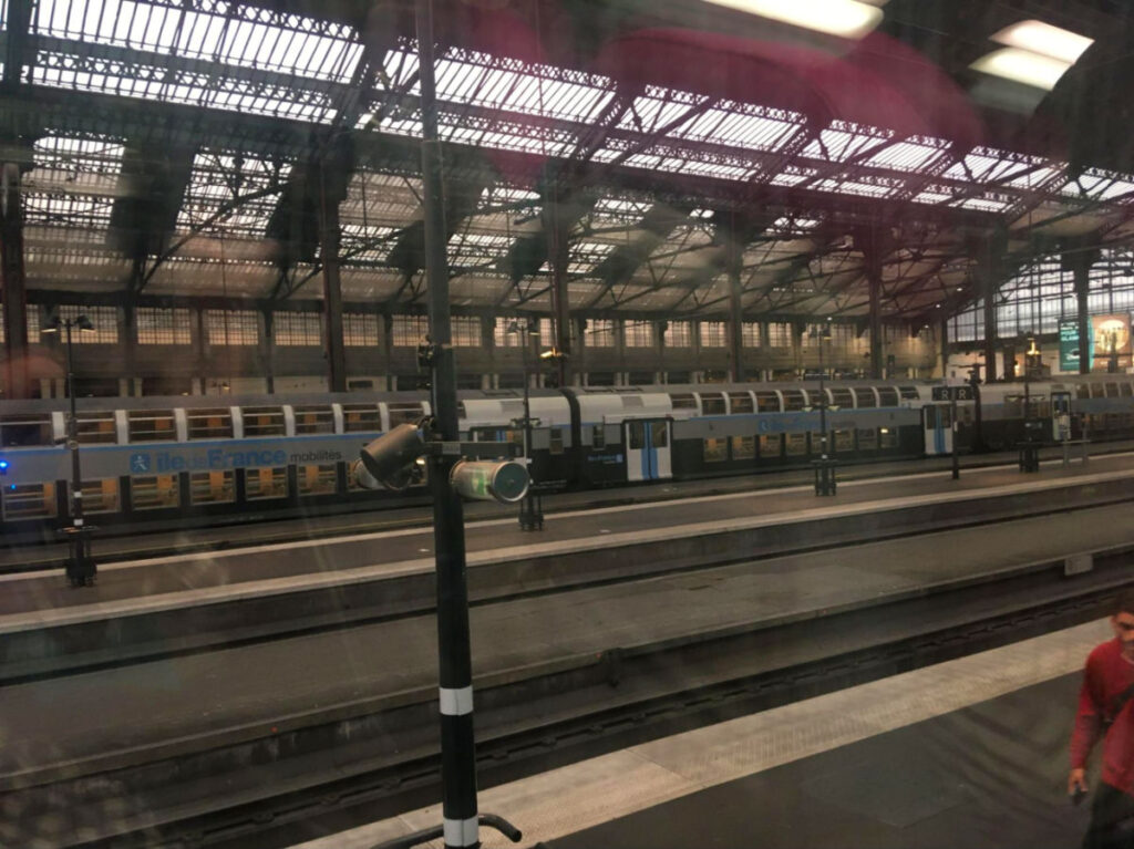 A bustling train station in France