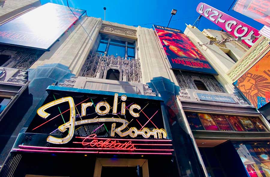 The Frolic Room signage on the entrance