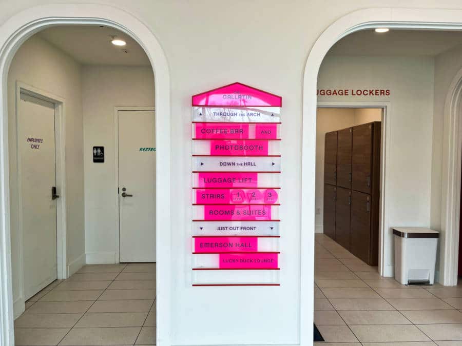 View of the directional signages at the lobby in The Gallatin